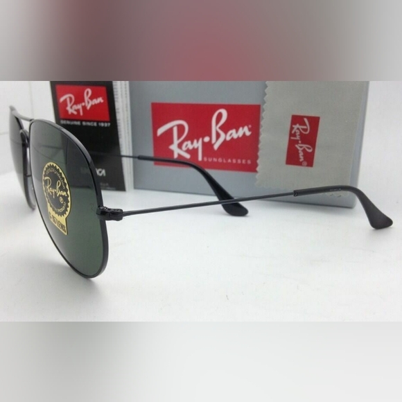 LIKE NEW RayBan Aviator RB3025 Black Ray ban Sunglasses - Picture 5 of 16